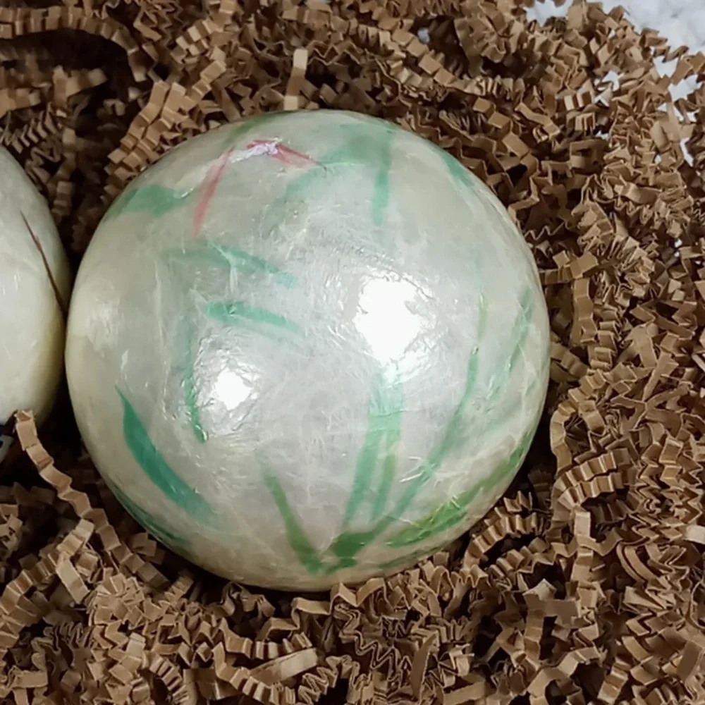Pier 1 Springtime Hand Painted Paper Mache Decorative Balls Pearl Glaze Finish